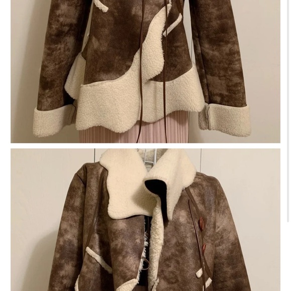 Jackets & Blazers - Brown Shearling Women's Jacket